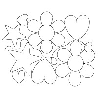 heart flower star border 001